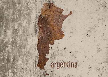 Argentina Map Rusty Cement
