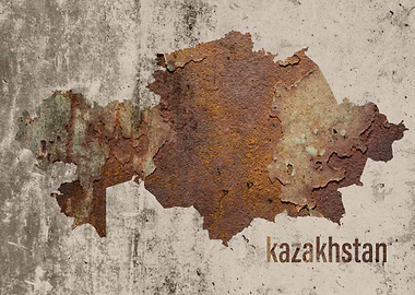 Kazakhstan Map Rusty