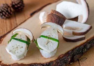 sushi with forest mushroom