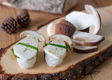 sushi forest mushrooms