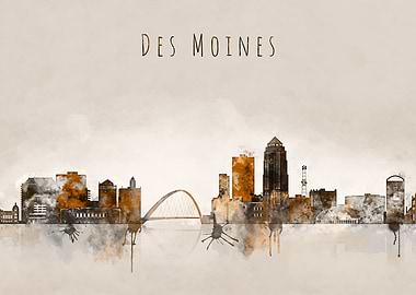 Des Moines Iowa Skyline
