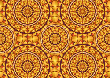 Golden mandalas pattern