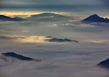 mountain in the mist