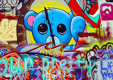 street art bear