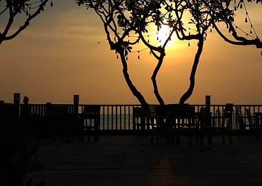 sun set at sea view point