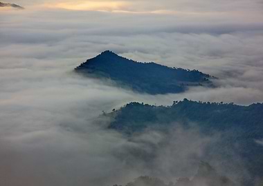 mountain in the mist