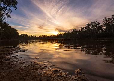 Sunset on murray river