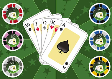 Poker cards and chips