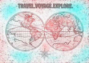 Red green old world map