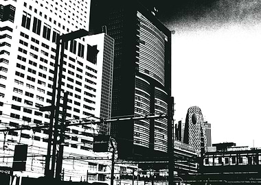 Abstract Shinjuku Skyline