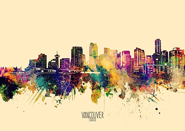 vancouver skyline yellow