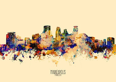 minneapolis skyline yellow