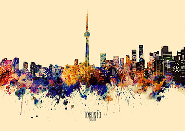 toronto skyline yellow