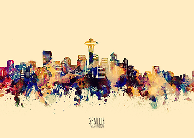 seattle skyline yellow