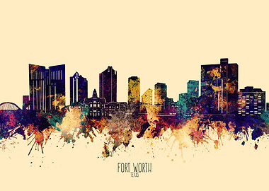 fort worth skyline yellow