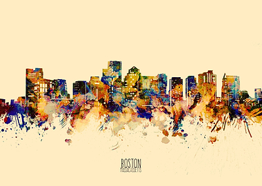 boston skyline yellow