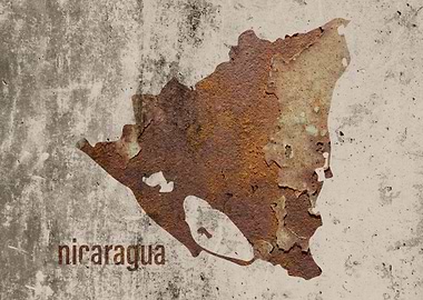 Nicaragua Map Rusty Cement