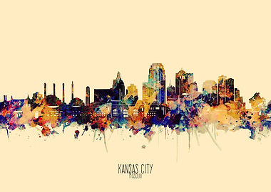 kansas city skyline yellow