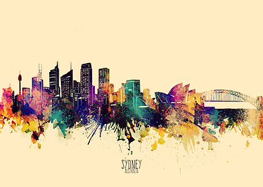 sydney skyline yellow