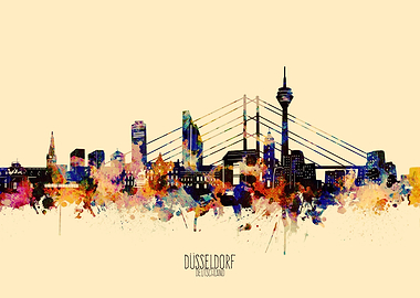 dusseldorf skyline yellow