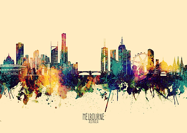 melbourne skyline yellow