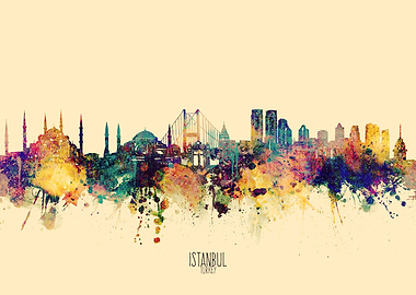 istanbul skyline yellow