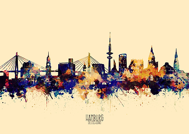 hamburg skyline yellow