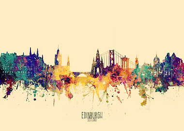 edinburgh skyline yellow