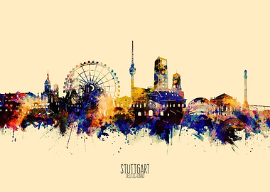 stuttgart skyline yellow