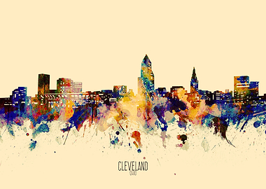 cleveland skyline yellow