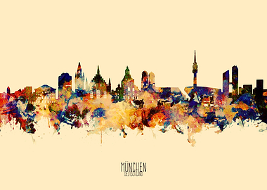 munich skyline yellow