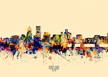 portland skyline yellow