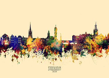 stockholm skyline yellow