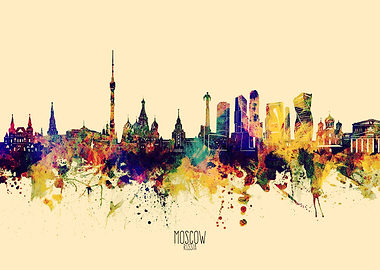 moscow skyline yellow