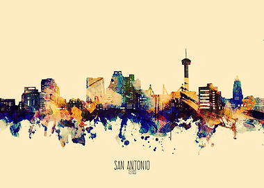 san antonio skyline yellow