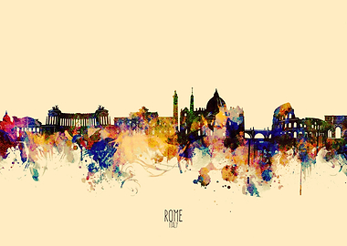 rome skyline yellow