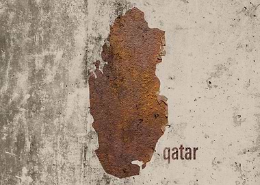 Qatar Map Rusty Cement