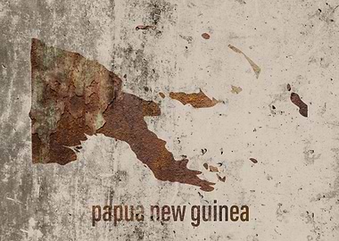 Papua New Guinea Map Rusty