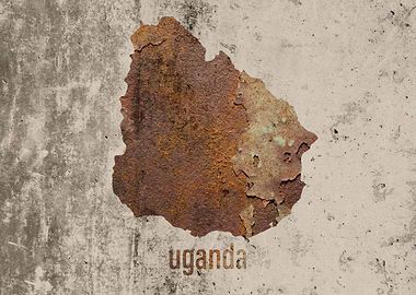 Uganda Map Rusty Cement
