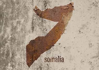 Somalia Map Rusty Cement