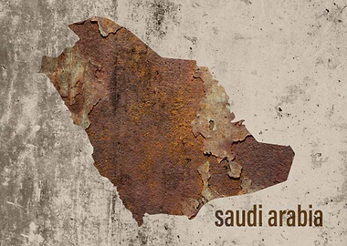 Saudi Arabia Map Rusty