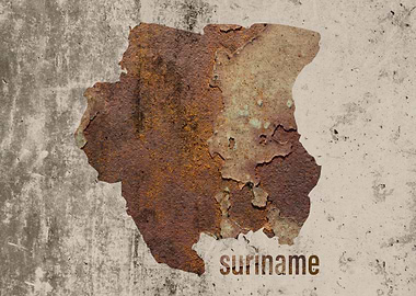 Suriname Map Rusty Cement