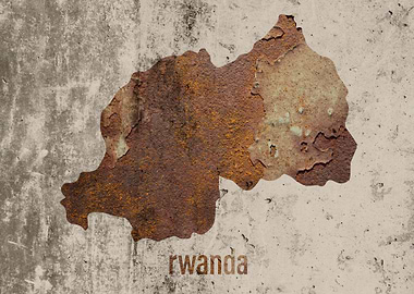 Rwanda Map Rusty Cement