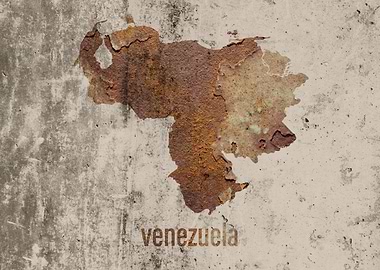 Venezuela Map Rusty Cement