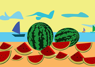 Watermelon on the Beach