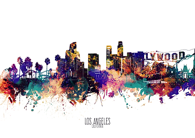 los angeles watercolor 2