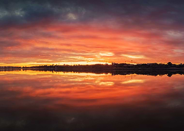 Bold sunset panorama