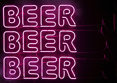 Neon Beer Print