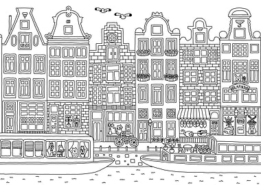 Amsterdam Love Line Art