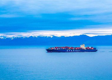 Hyundai Freighter on Blue